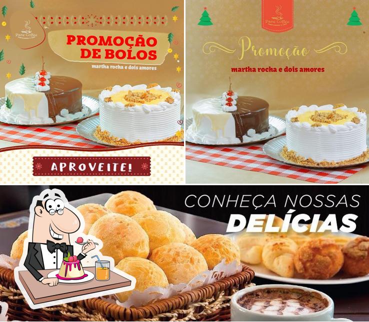 Panificadora Pane Coffee oferece uma variedade de sobremesas