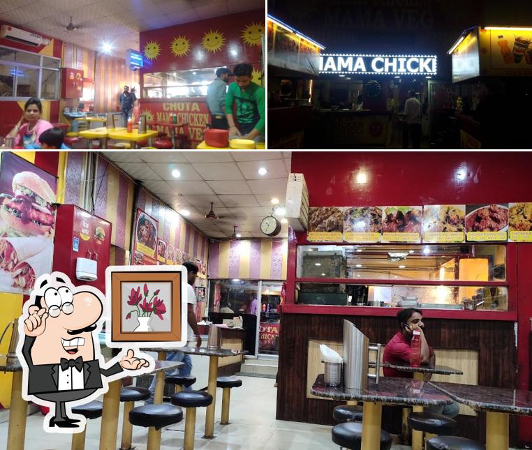 Take a seat at one of the tables at Chota Mama Chicken Mama Veg