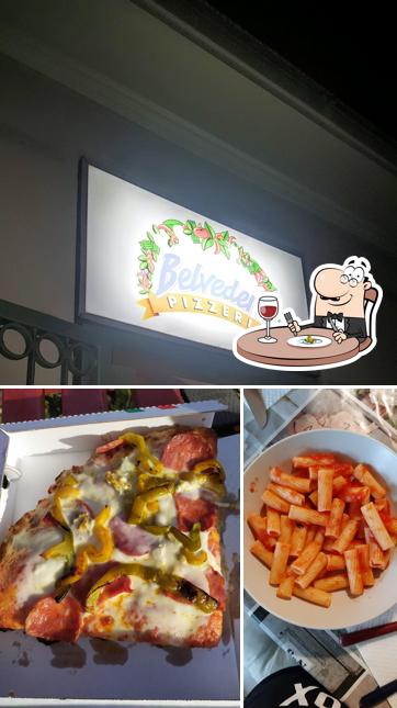 Tra le diverse cose da Pizzeria Belvedere • Mazzo di Rho si possono trovare la cibo e interni