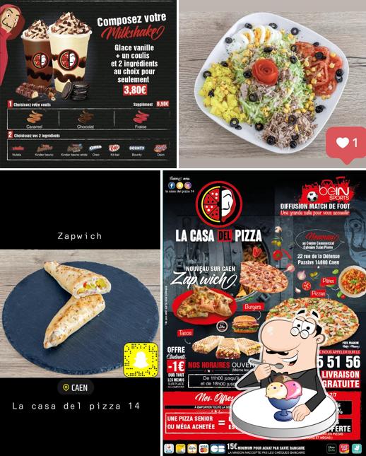 La casa del pizza 14 propose une sélection de desserts