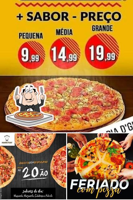 Escolha pizza no Pizzaria d'gust