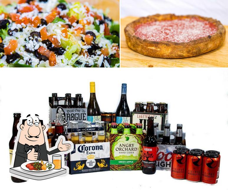 Это фото, где изображены еда и пиво в Odd Moe's Pizza