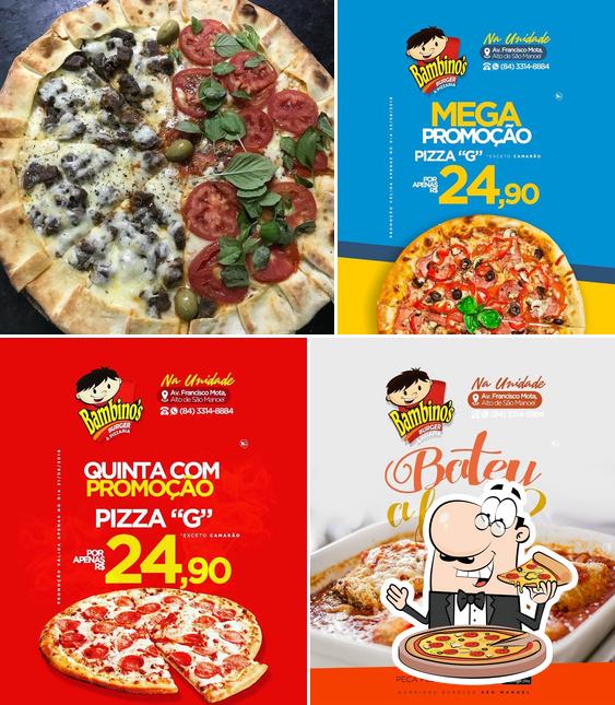 Experimente pizza no Bambinos Burguer