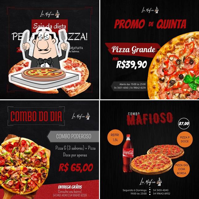 Consiga diferentes tipos de pizza