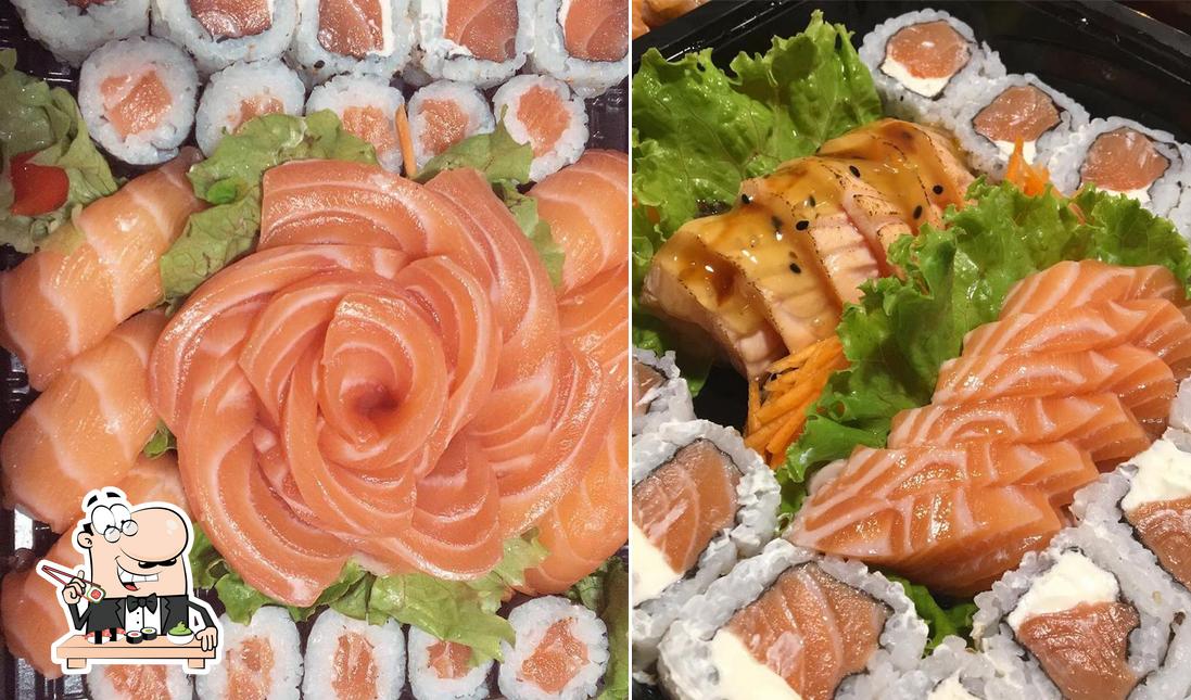 Prove diferentes opções de sushi