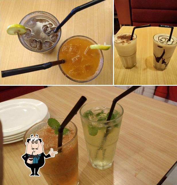 Enjoy a beverage at Pizza Hut