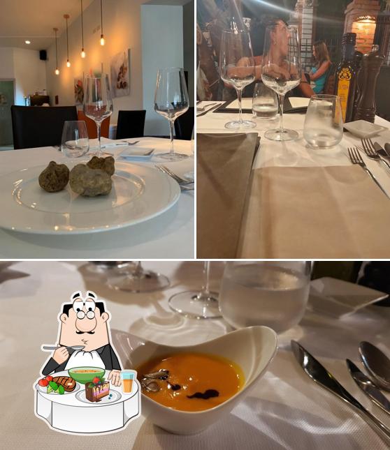 The image of dining table and food at Andreas Restaurant