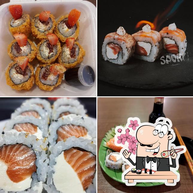 Escolha diferentes opções de sushi