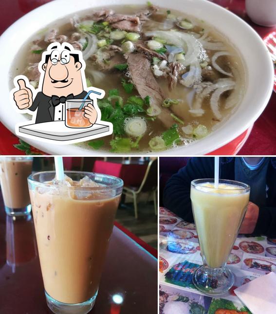 The image of Pho Vietnamese Village’s drink and food