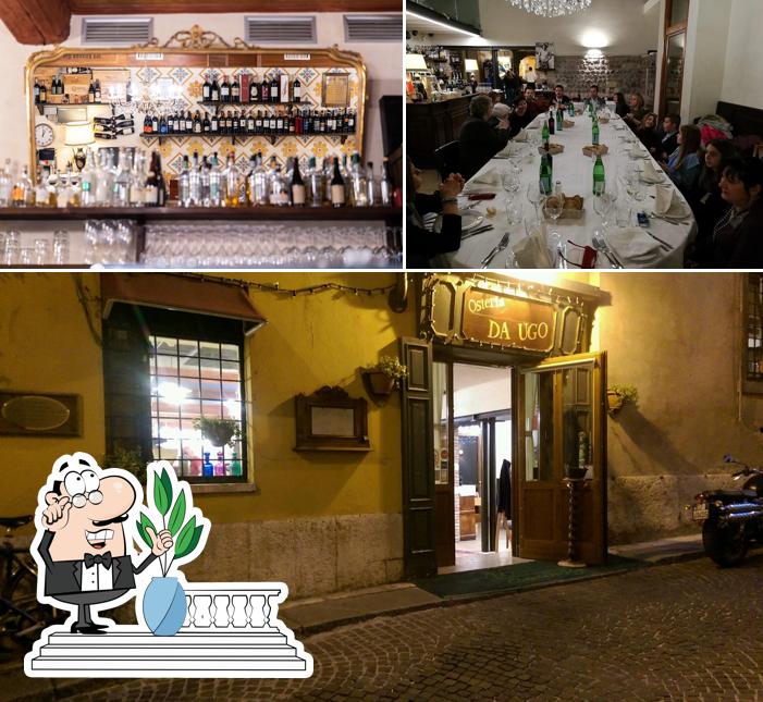 Dai un’occhiata alla foto che raffigura la esterno e tavolo da pranzo di Osteria da Ugo