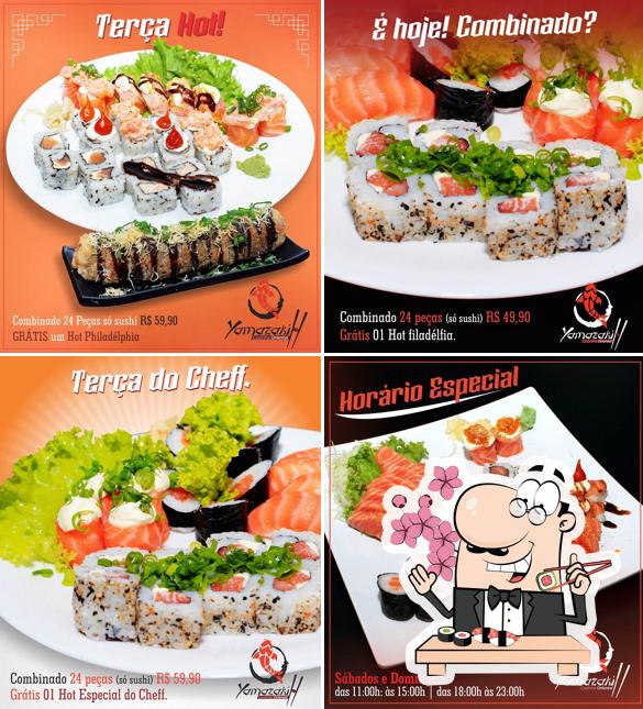 Escolha diferentes opções de sushi