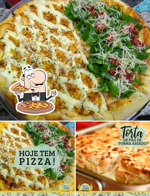 Consiga pizza no Via Pães Padaria