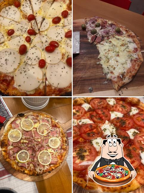 Escolha diferentes variedades de pizza