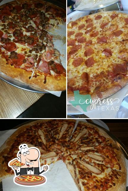 Get pizza at Charlie D's pizza