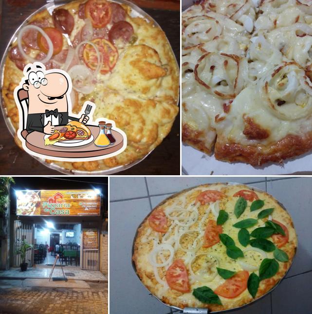 Experimente pizza no Pizzaria Da Casa