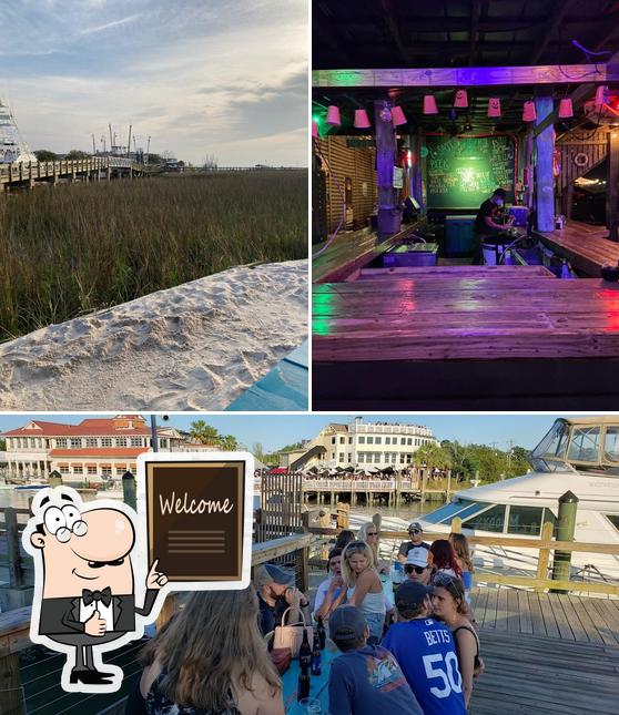 See this picture of Muddy's Dockside Bar