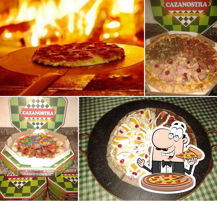 Experimente pizza no Cazanostra Pizzaria e Cantina