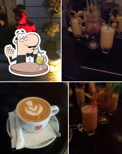 Among various things one can find drink and food at Mustache Caffee