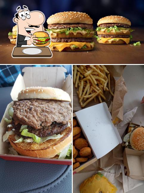 Order a burger at McDonald's Ely