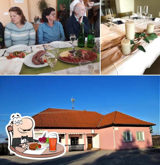 Tra le varie cose da Okrepčevalnica pri kapelici Marta Gumilar s.p. si possono trovare la tavolo da pranzo e esterno