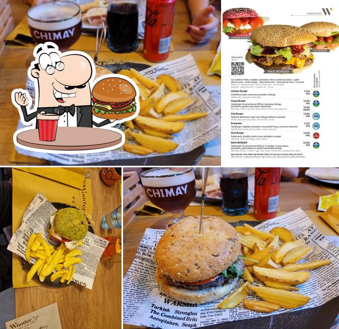 Order a burger at Wonder Cafe