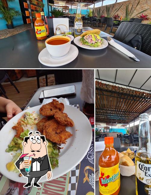The picture of drink and food at La Terraza, Mariscos and Grill
