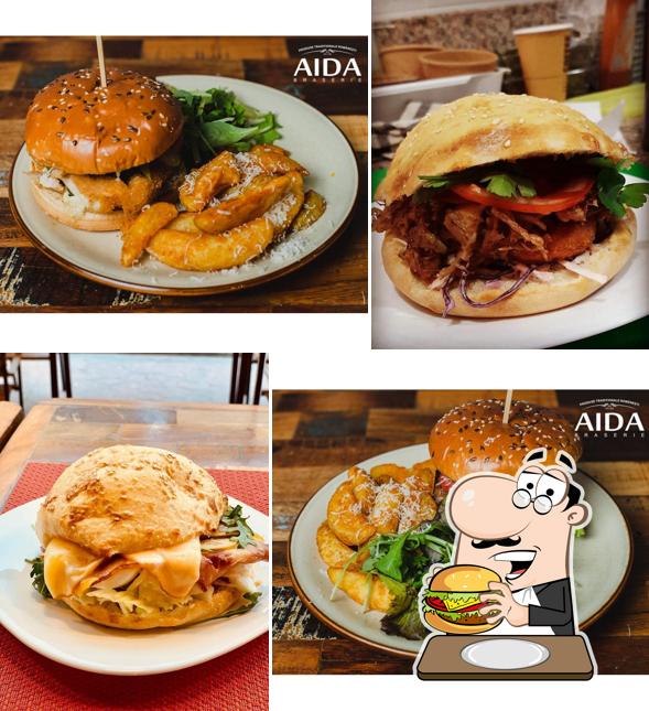 Die Burger von Aida Braserie Bistro&Lounge in einer Vielzahl an Geschmacksrichtungen werden euch sicherlich schmecken