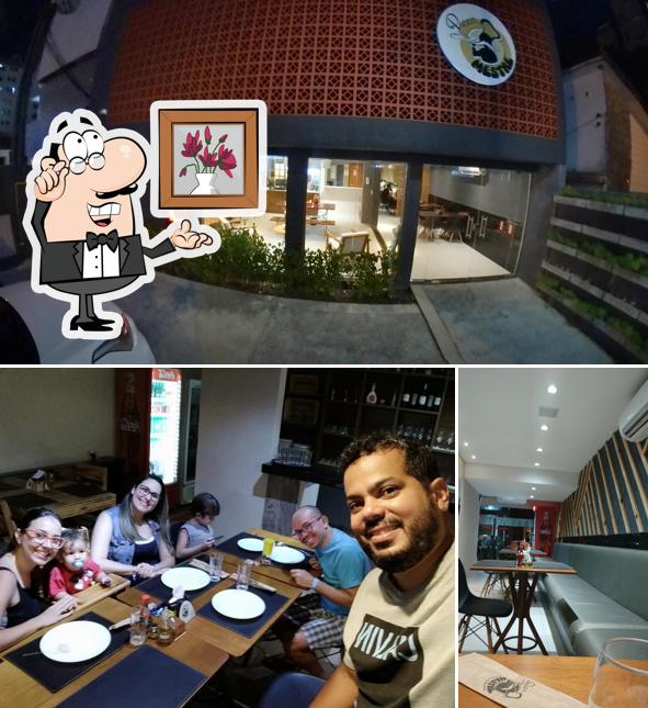 Esta é a ilustração apresentando interior e exterior no Pizza Mestre Cabo Branco