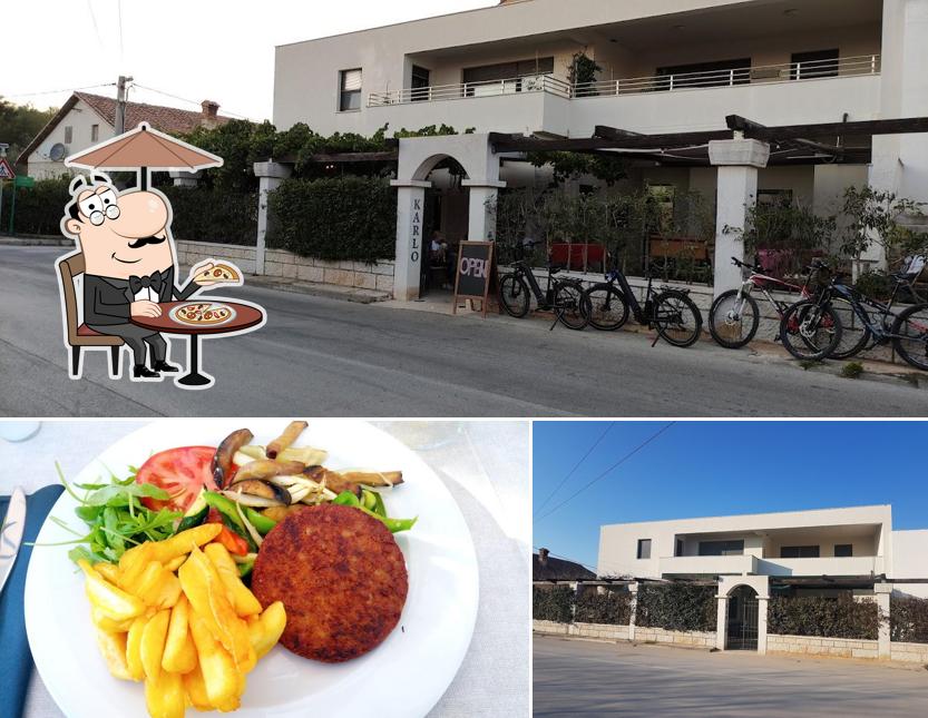 La foto di esterno e cibo da Karlo Restaurant