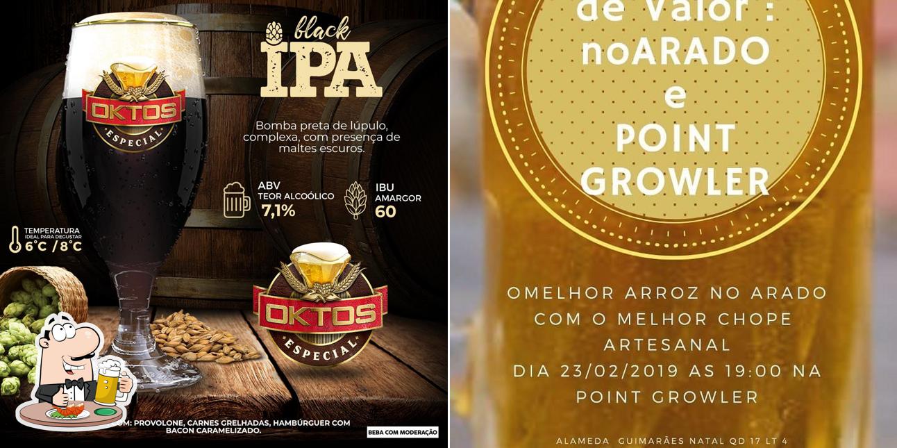 Point Growler - Bebidas Especiais serve uma seleção de cervejas