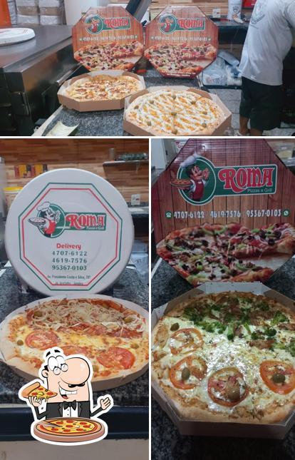 Escolha pizza no Roma pizza e Grill