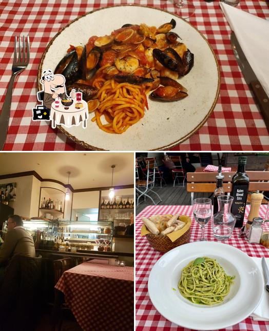 Еда и барная стойка в Restaurant Il Gusto