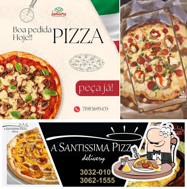 No A Santíssima Pizza, você pode degustar pizza