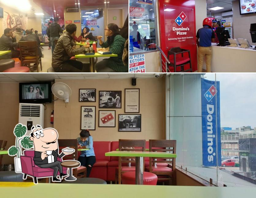 The interior of Domino's Pizza South Extension I, New Delhi