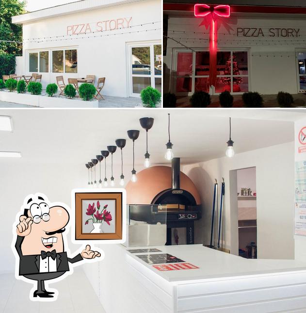 The interior of Pizza Story