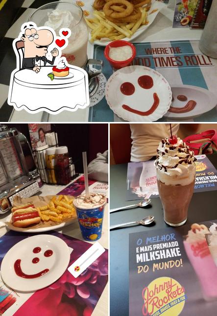 Johnny Rockets @ Internacional Shopping oferece uma variedade de sobremesas