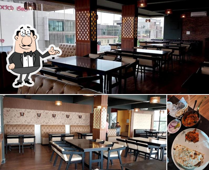 Among various things one can find interior and food at Jalpaan Mysore