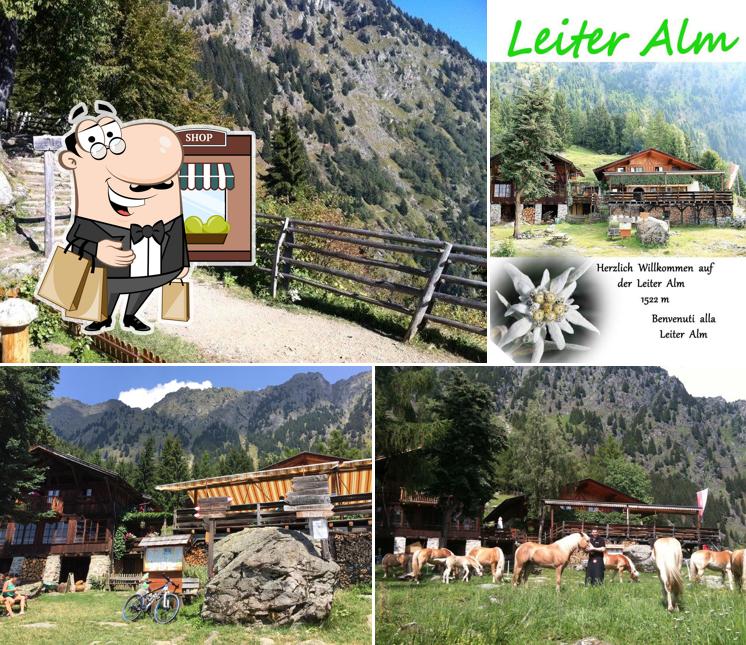 La parte exterior de Gasthaus Leiteralm