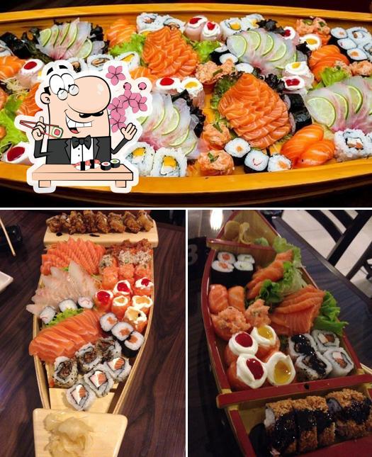 Escolha diferentes opções de sushi