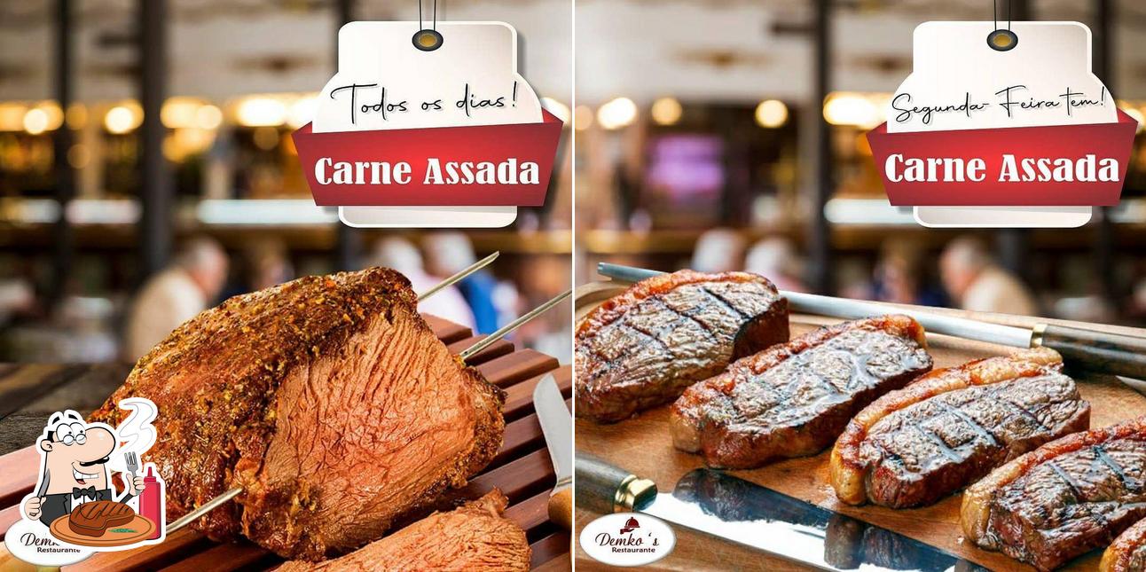 Escolha refeições de carne no Demko's Restaurante