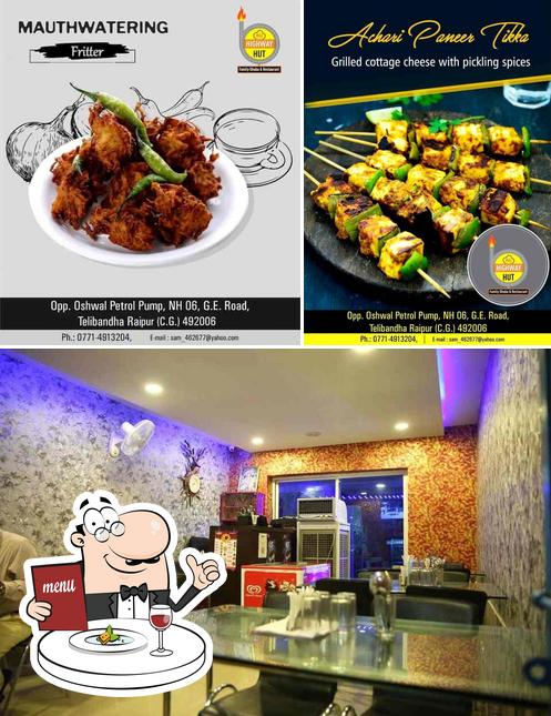 The image of food and interior at Highway Hut