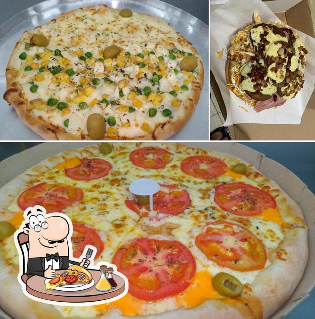 Escolha diferentes variedades de pizza