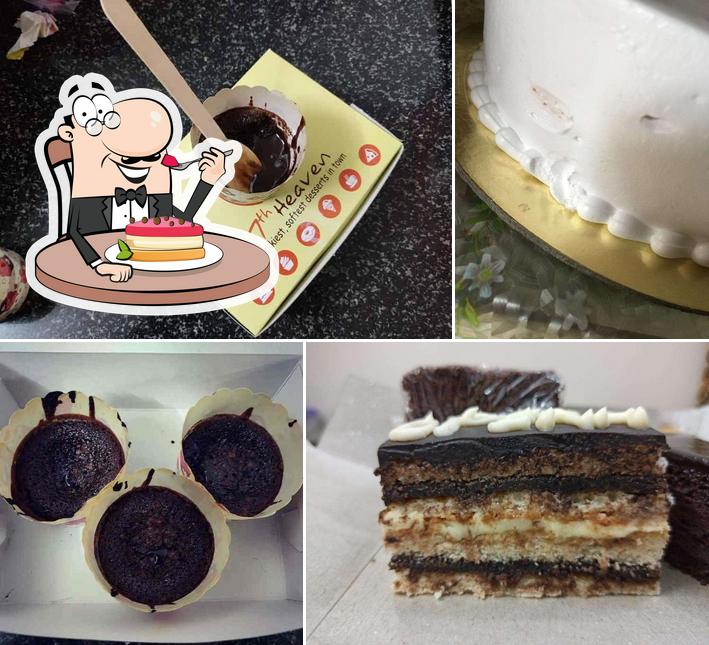 7th Heaven Cake Shop serves a variety of sweet dishes