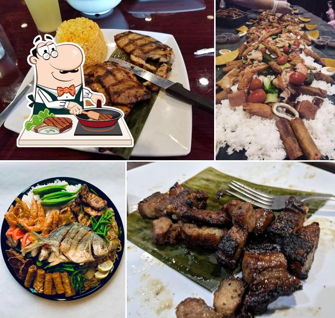 Meat meals are served at Hong Ning Filipino Restaurant & Grill