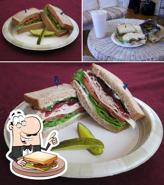 Order a sandwich at Dewey's Ice Cream Parlor and Cafe