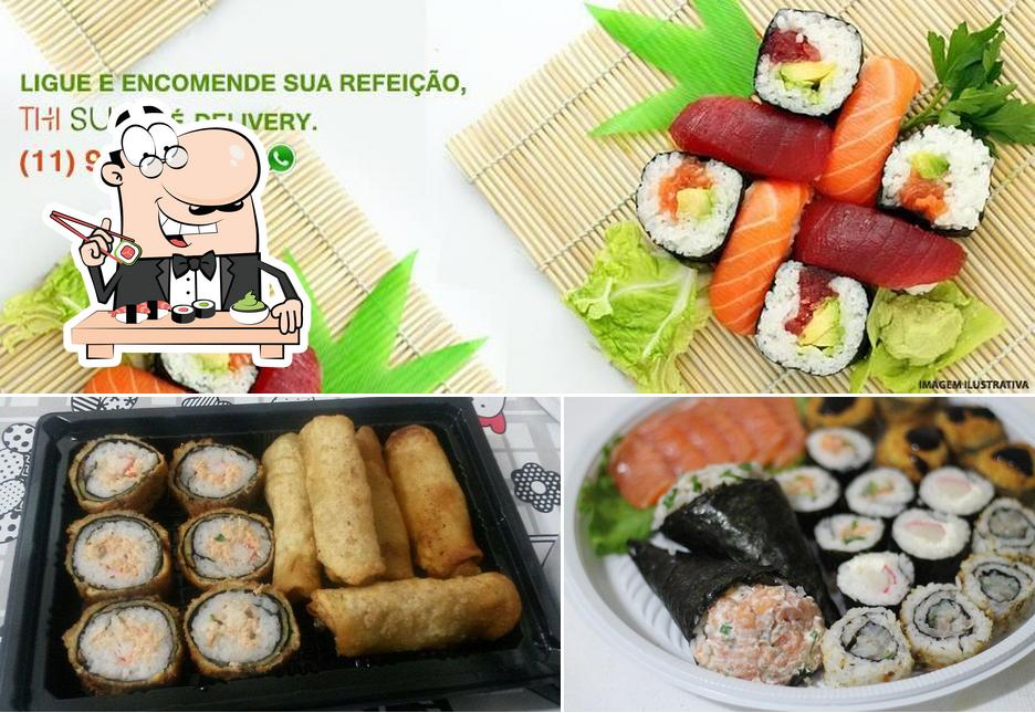 Escolha diferentes opções de sushi