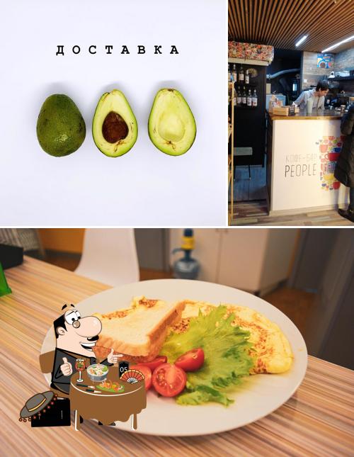 Это снимок, где изображены еда и барная стойка в Кафе здоровых привычек