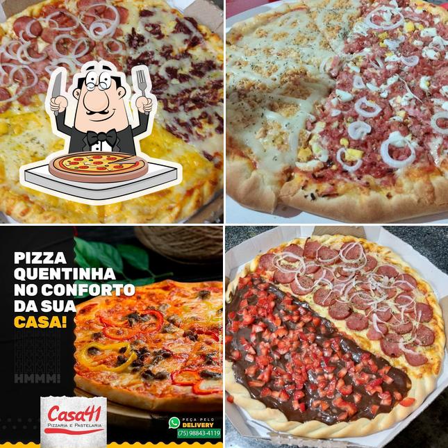 Escolha pizza no Pizzaria e Pastelaria Casa41