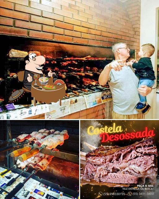 A imagem a Paleta Churrasco na Brasa’s comida e interior