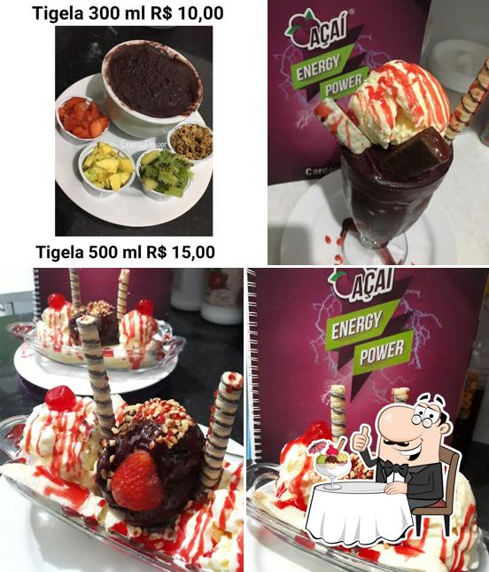 Energy Power Açaí e Lanches oferece uma escolha de pratos doces